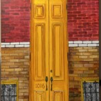 Soulard Yellow Door – acrylic on canvas – 24″x48″