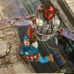 Falcon and Captain America by Joe Moskus – from Captain America: The Winter Soldier – 30″ x 40″ – Acrylic on canvas